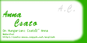 anna csato business card